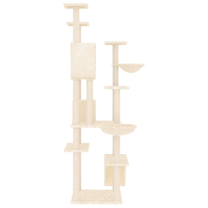 Albero per Gatti con Tiragraffi in Sisal Crema 191 cm