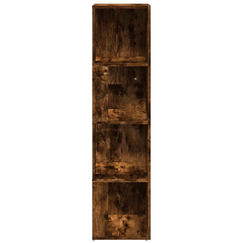 Scaffale Angolare Rovere Fumo 33x33x132 cm Legno Multistrato