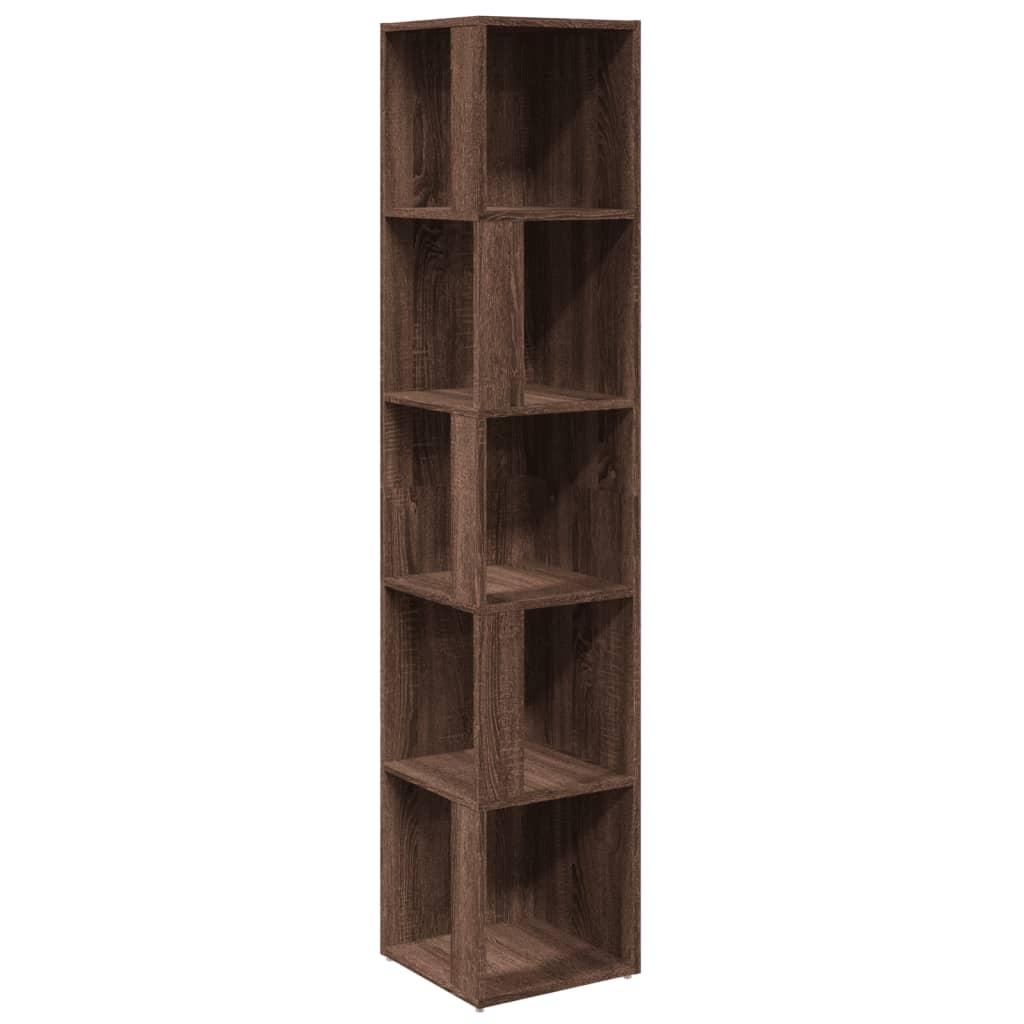 Scaffale Angolo Rovere Marrone 33x33x164,5 cm Legno Multistrato