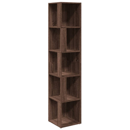 Scaffale Angolo Rovere Marrone 33x33x164,5 cm Legno Multistrato
