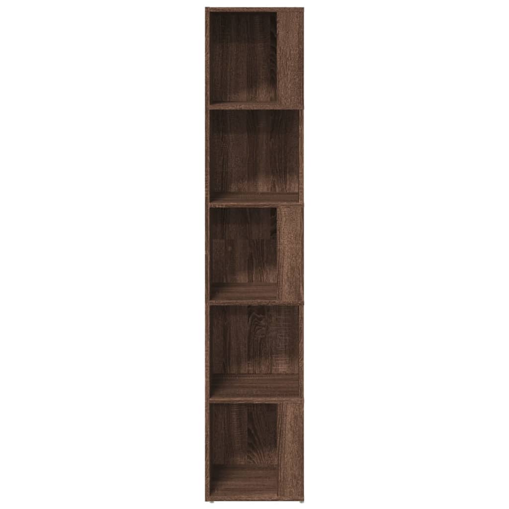 Scaffale Angolo Rovere Marrone 33x33x164,5 cm Legno Multistrato