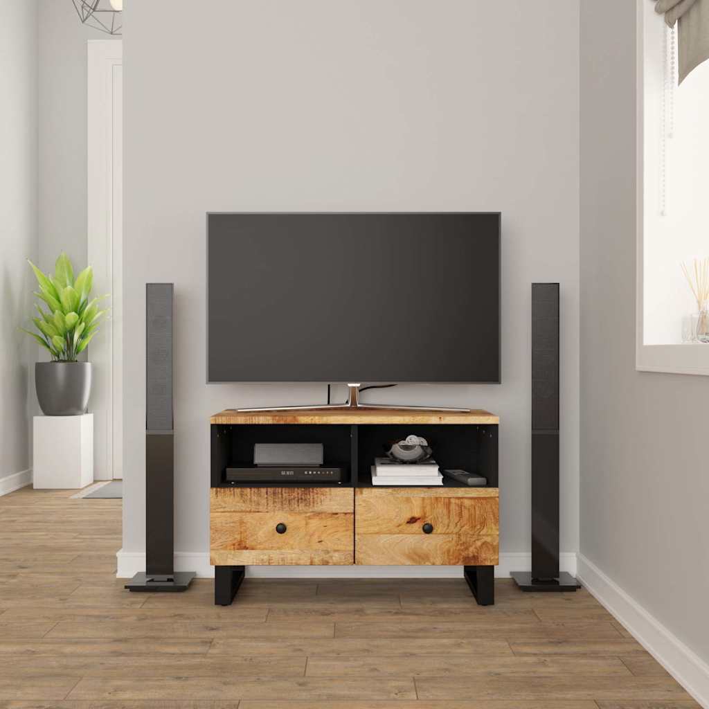 Mobile Porta TV 70x33x46 cm in Legno Massello di Mango