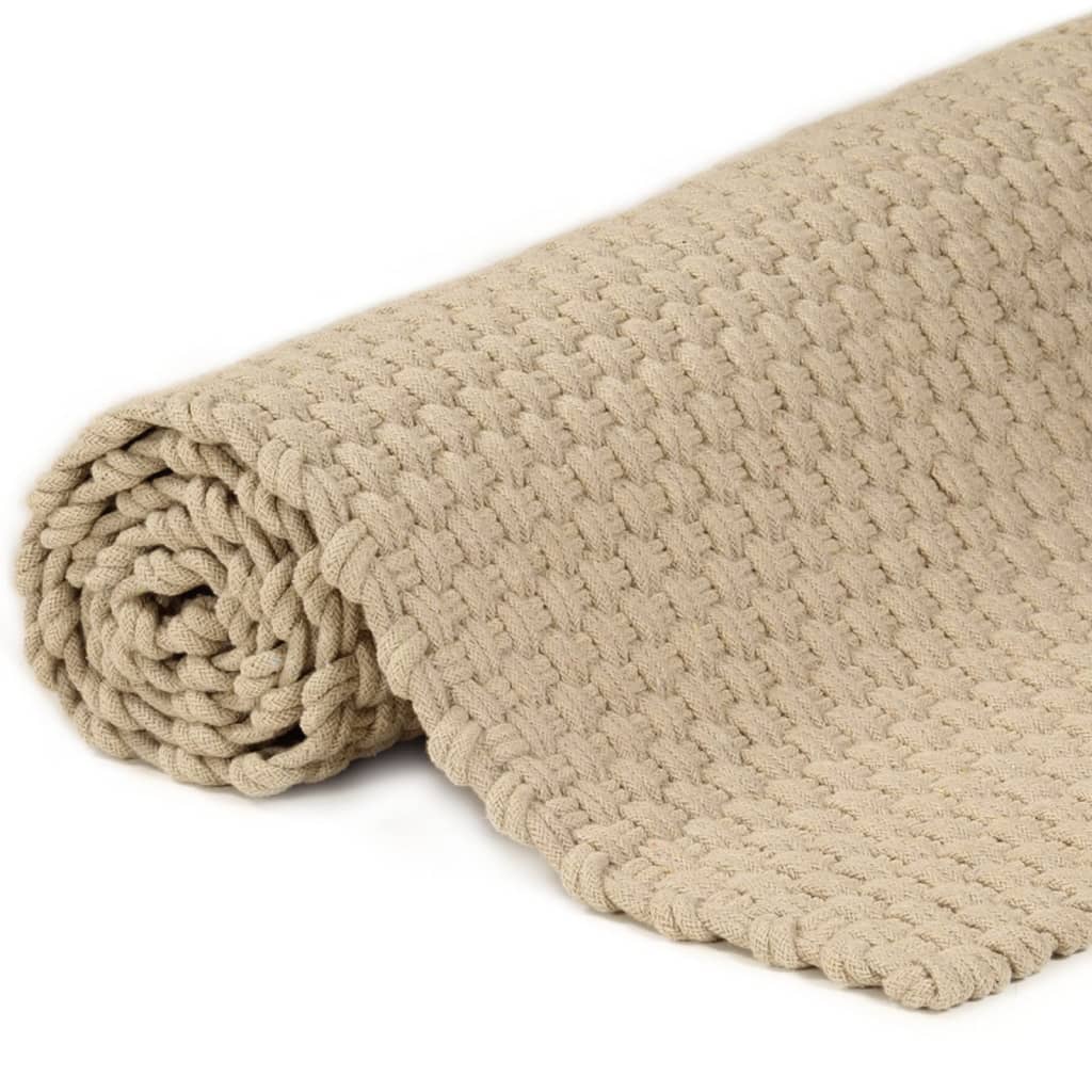 Tappeto Rettangolare Naturale 80x160 cm in Cotone
