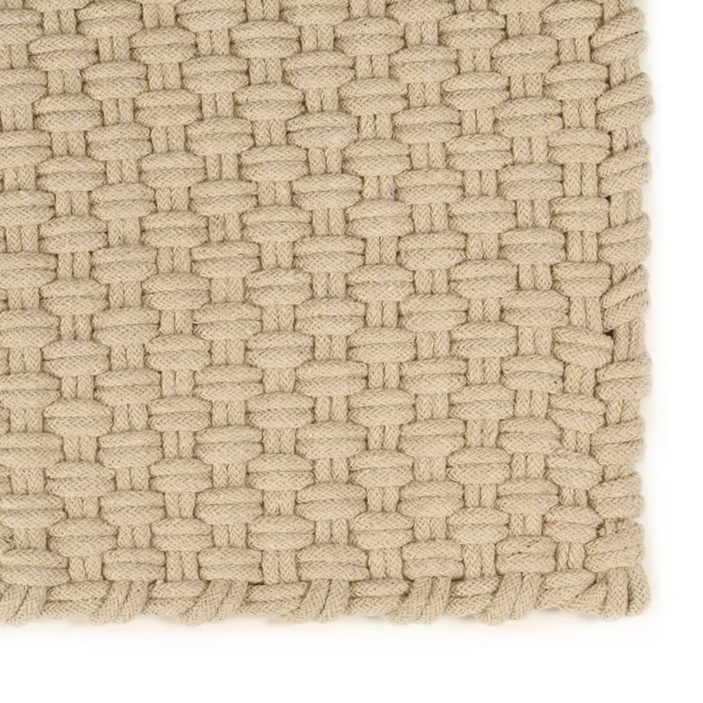 Tappeto Rettangolare Naturale 180x250 cm in Cotone