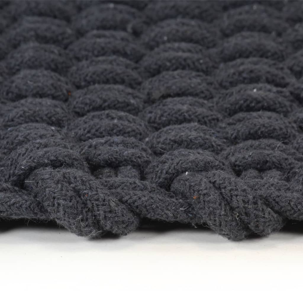 Tappeto Rettangolare Antracite 180x250 cm in Cotone