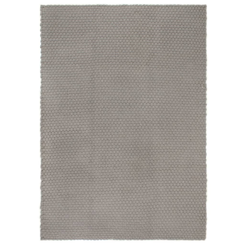 Tappeto Rettangolare Grigio 80x160 cm in Cotone