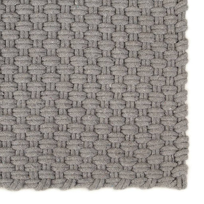 Tappeto Rettangolare Grigio 80x160 cm in Cotone