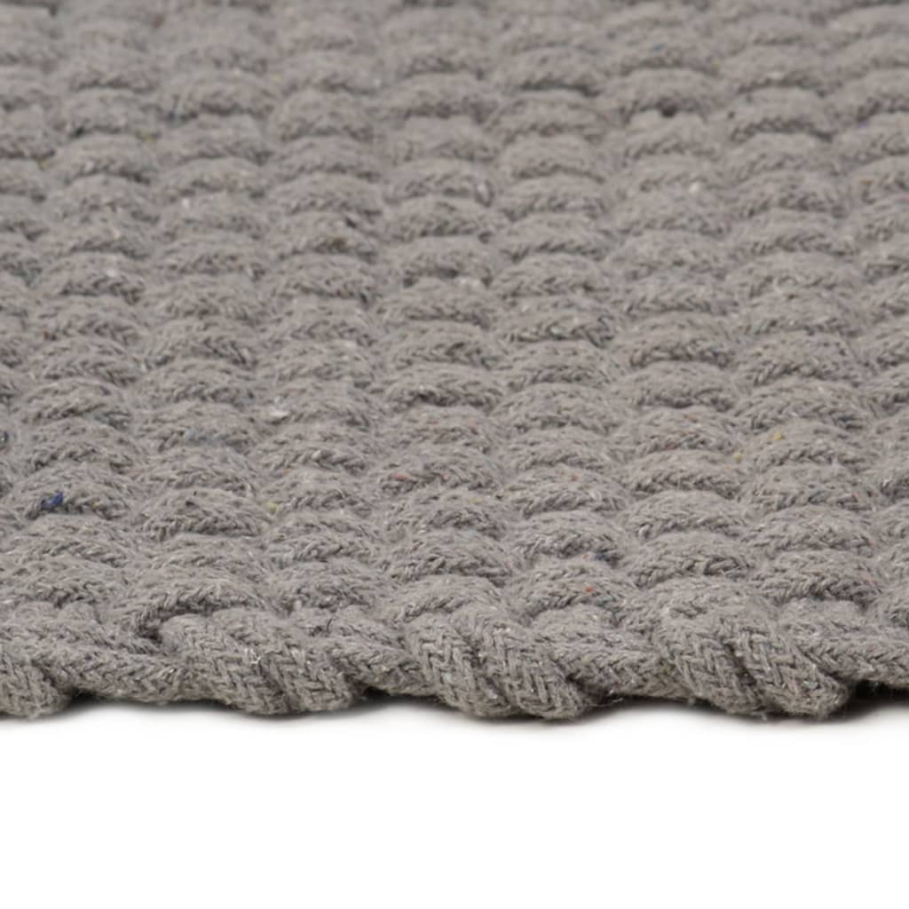 Tappeto Rettangolare Grigio 80x160 cm in Cotone