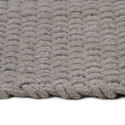 Tappeto Rettangolare Grigio 80x160 cm in Cotone