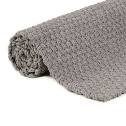 Tappeto Rettangolare Grigio 80x160 cm in Cotone