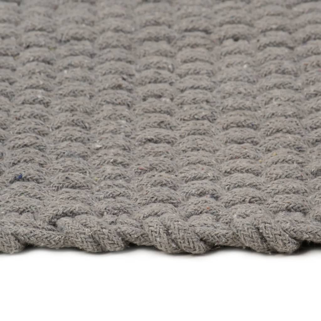 Tappeto Rettangolare Grigio 120x180 cm in Cotone
