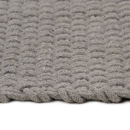 Tappeto Rettangolare Grigio 120x180 cm in Cotone