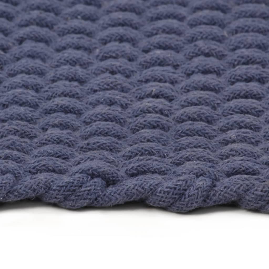 Tappeto Rettangolare Blu Marino 120x180 cm in Cotone