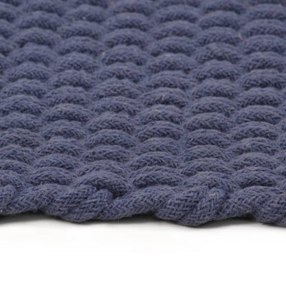 Tappeto Rettangolare Blu Marino 160x230 cm in Cotone