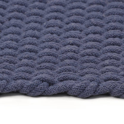 Tappeto Rettangolare Blu Marino 180x250 cm in Cotone