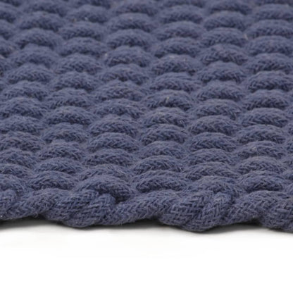 Tappeto Rettangolare Blu Marino 200x300 cm in Cotone