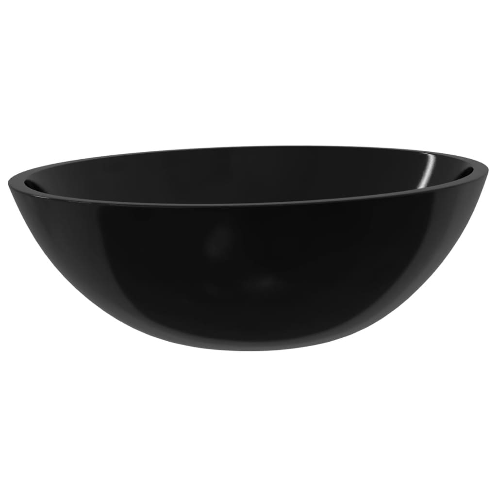 Lavandino in Vetro 50x37x14 cm Nero