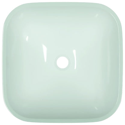 Lavandino in Vetro 42x42x14 cm Bianco