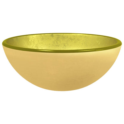 Lavandino in Vetro Temperato 30x12 cm Oro