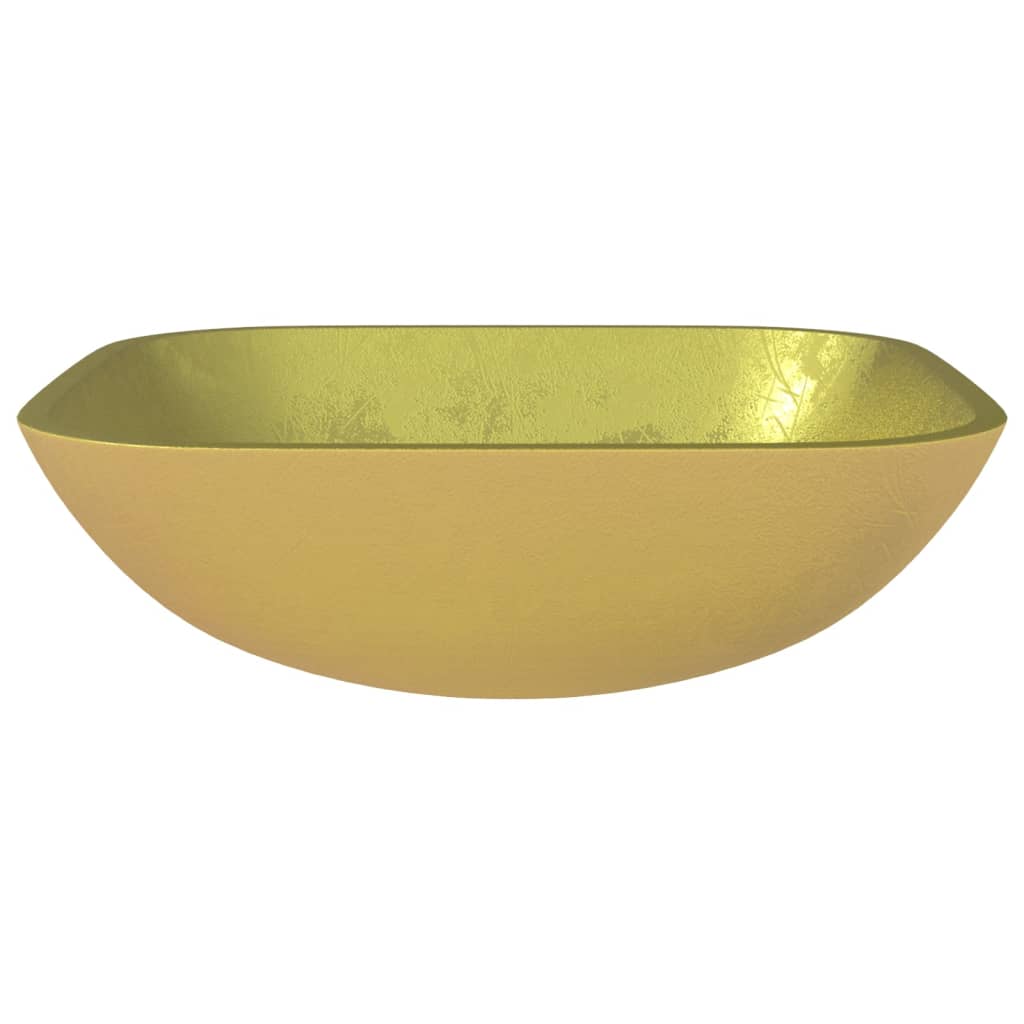 Lavandino in Vetro 42x42x14 cm Oro
