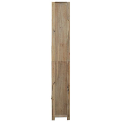 Libreria a 7 Ripiani 80x30x200 cm in Legno Massello di Acacia