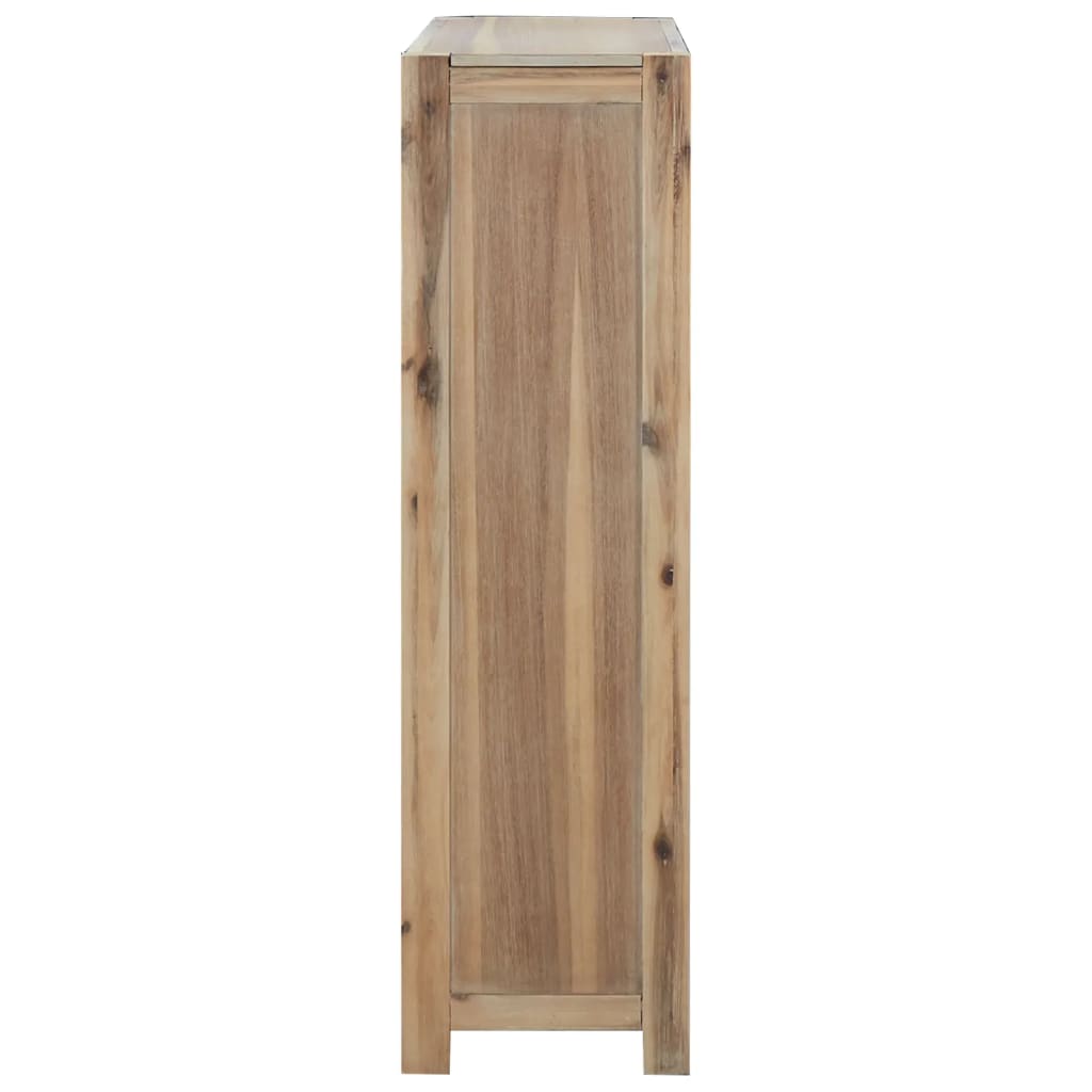 Libreria a 4 Ripiani 80x30x110 cm in Legno Massello di Acacia