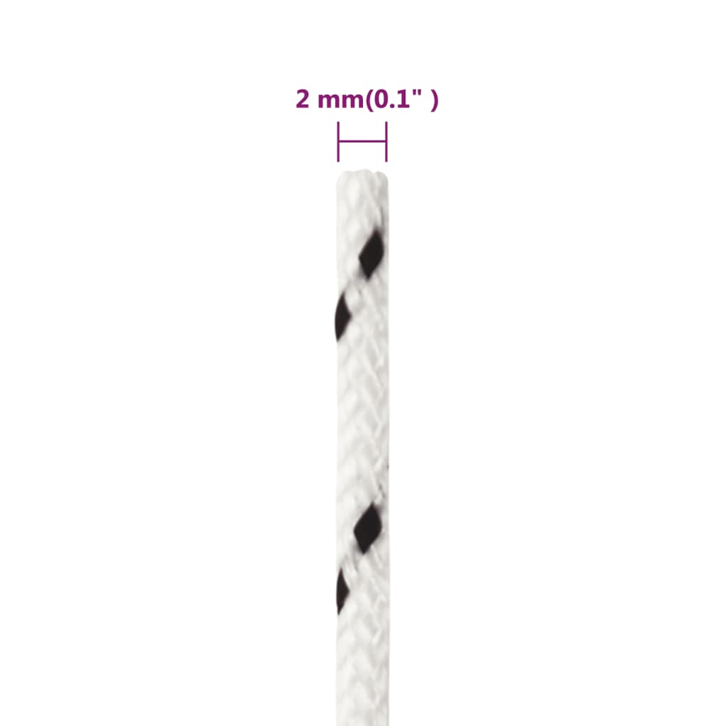 Corda Intrecciata per Barca Bianca 2mm x 50m Poliestere