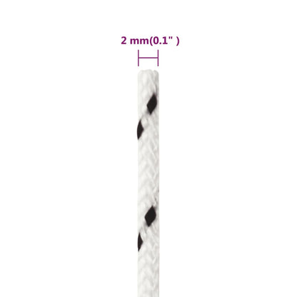 Corda Intrecciata per Barca Bianca 2mm x 50m Poliestere