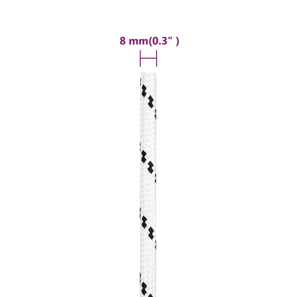 Corda Intrecciata per Barca Bianca 8 mm x 25 m Poliestere