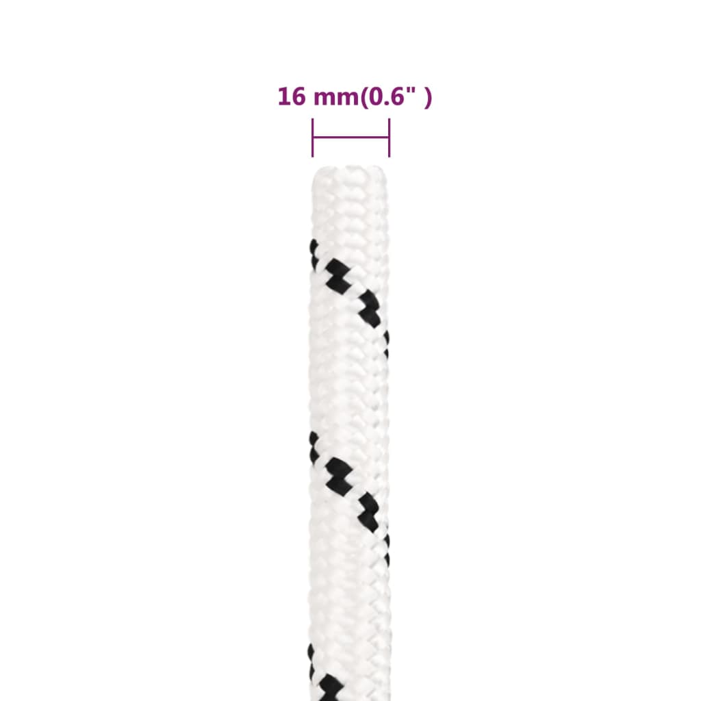 Corda Intrecciata per Barca Bianca 16 mm x 25 m Poliestere