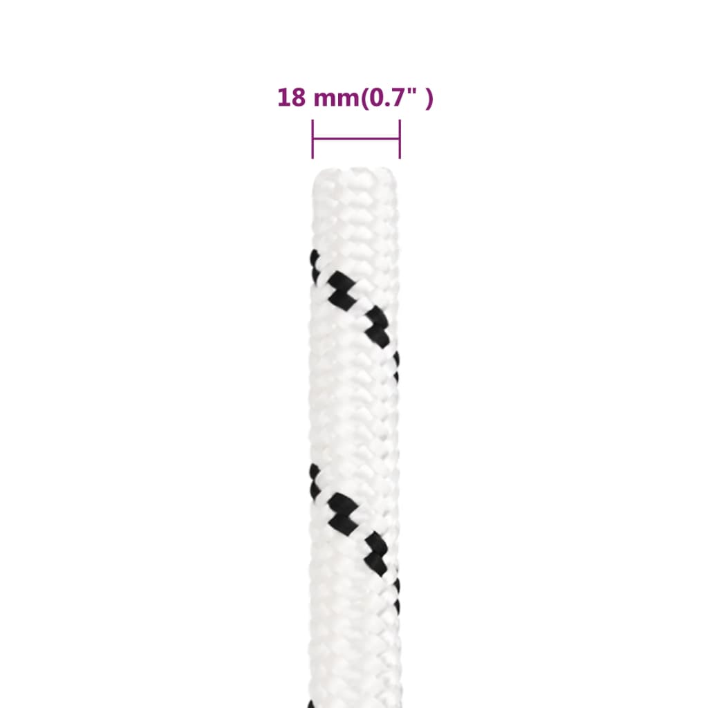 Corda Intrecciata per Barca Bianca 18 mm x 25 m Poliestere