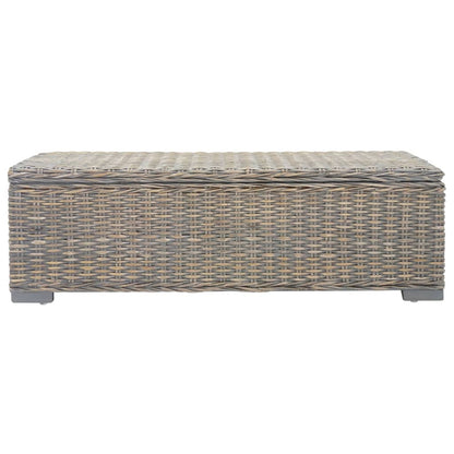 Portaoggetti Grigio 110cm Rattan Kubu Naturale e Massello Mogano