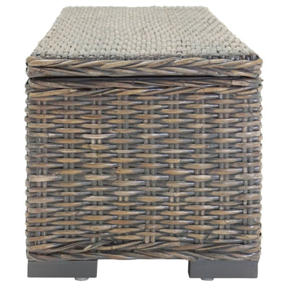 Portaoggetti Grigio 110cm Rattan Kubu Naturale e Massello Mogano