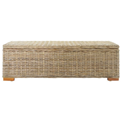 Portaoggetti 110 cm Rattan Kubu Naturale e Legno Massello Mogano