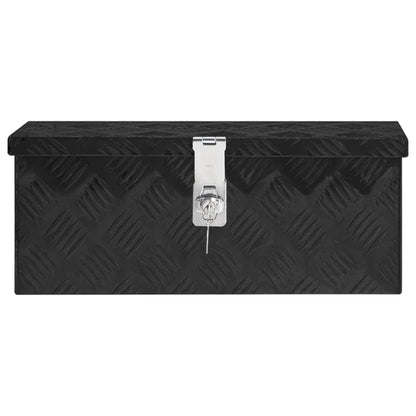 Contenitore Portaoggetti Nero 50x15x20,5 cm in Alluminio