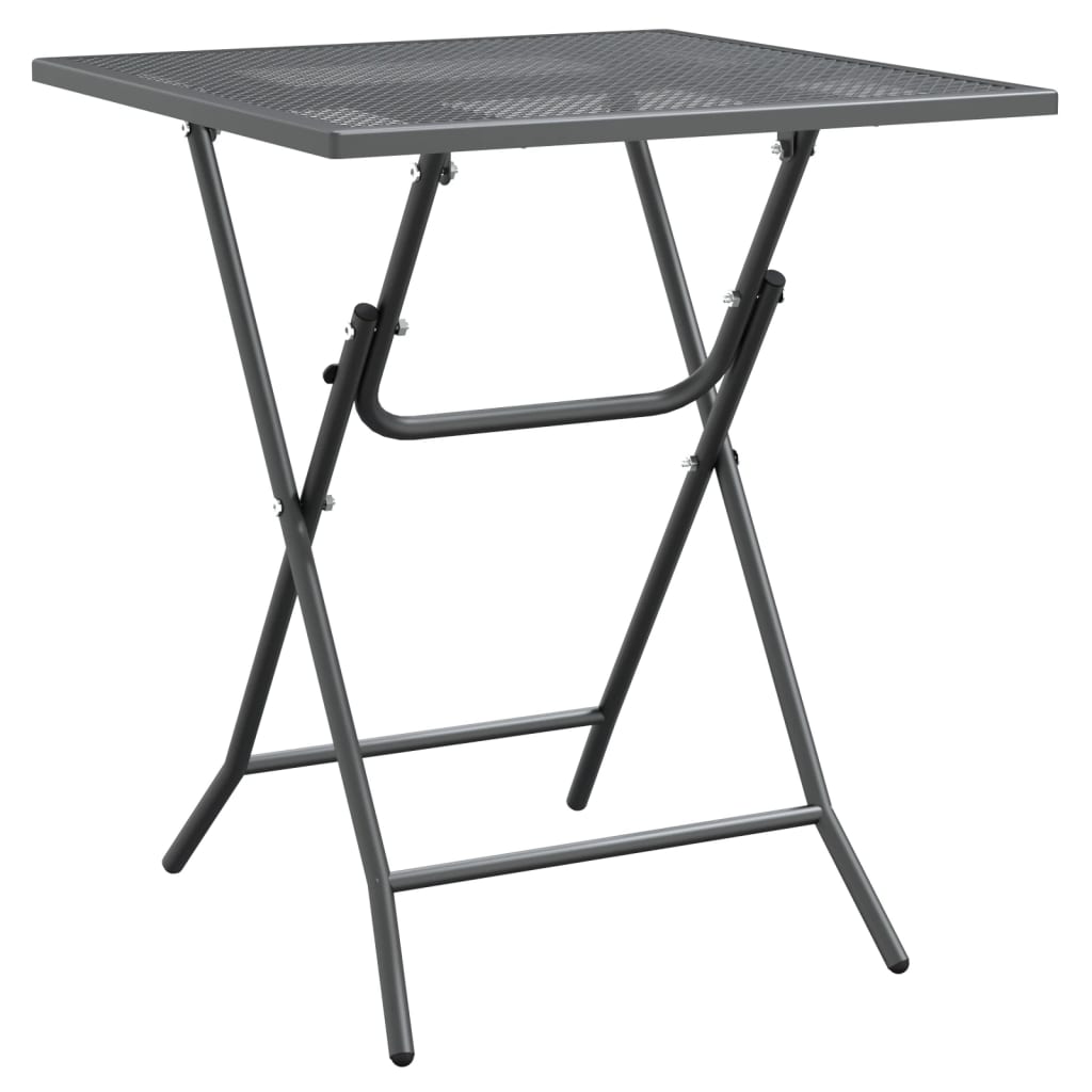 Set da Pranzo per Giardino 5pz Rete Metallica Espansa Antracite