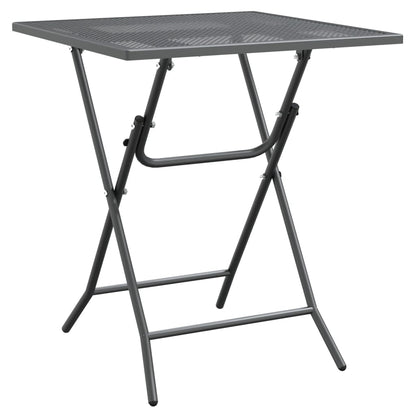 Set da Pranzo per Giardino 5pz Rete Metallica Espansa Antracite