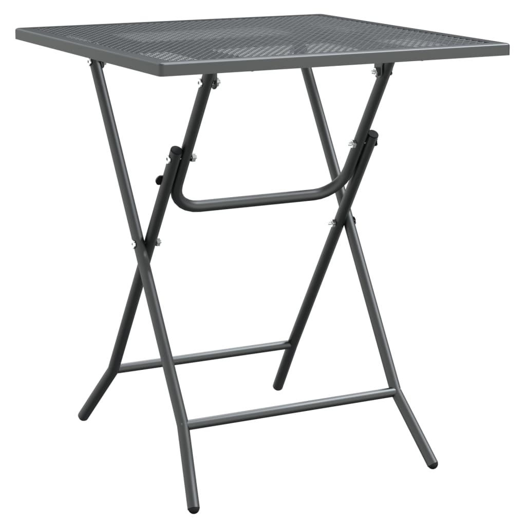 Set da Pranzo per Giardino 3pz Rete Metallica Espansa Antracite