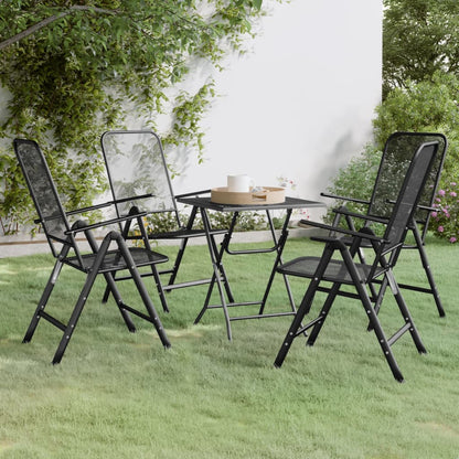 Set da Pranzo per Giardino 5pz Rete Metallica Espansa Antracite