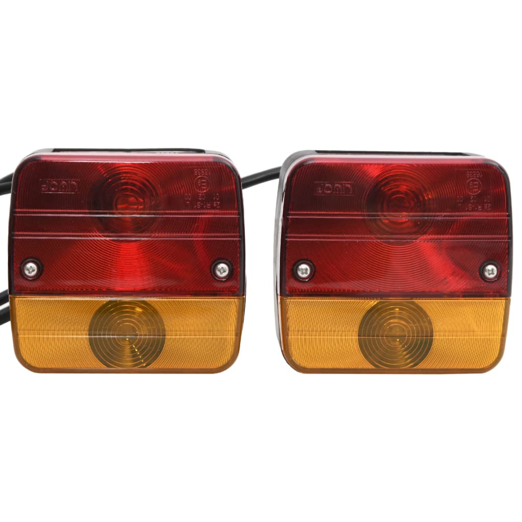 Luci Rimorchio 2 pz Rosso 10,5x5x9,5 cm 12V Lampadina Classica