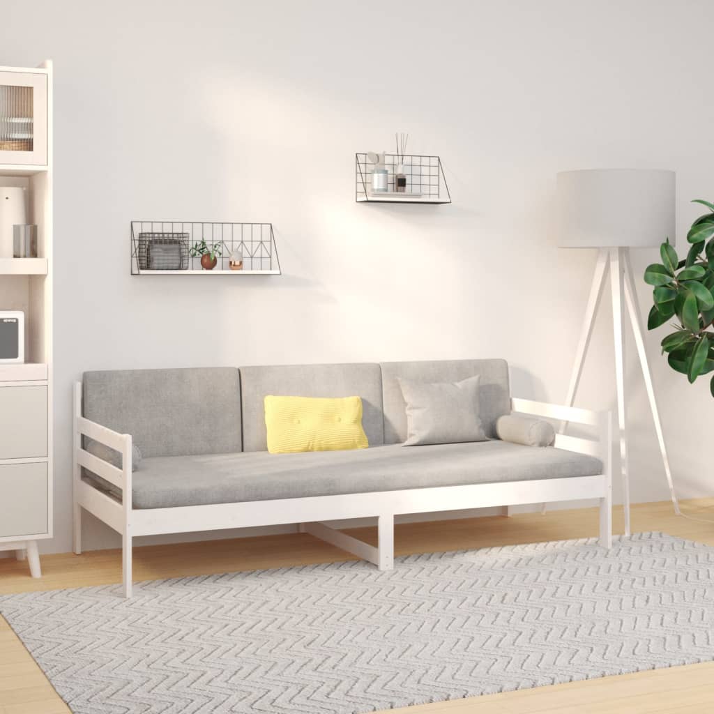 Dormeuse senza Materasso Bianca 90x190 cm Legno Massello Pino