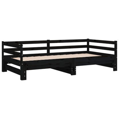 Lettino Estraibile Senza Materasso Nero 90x190 cm