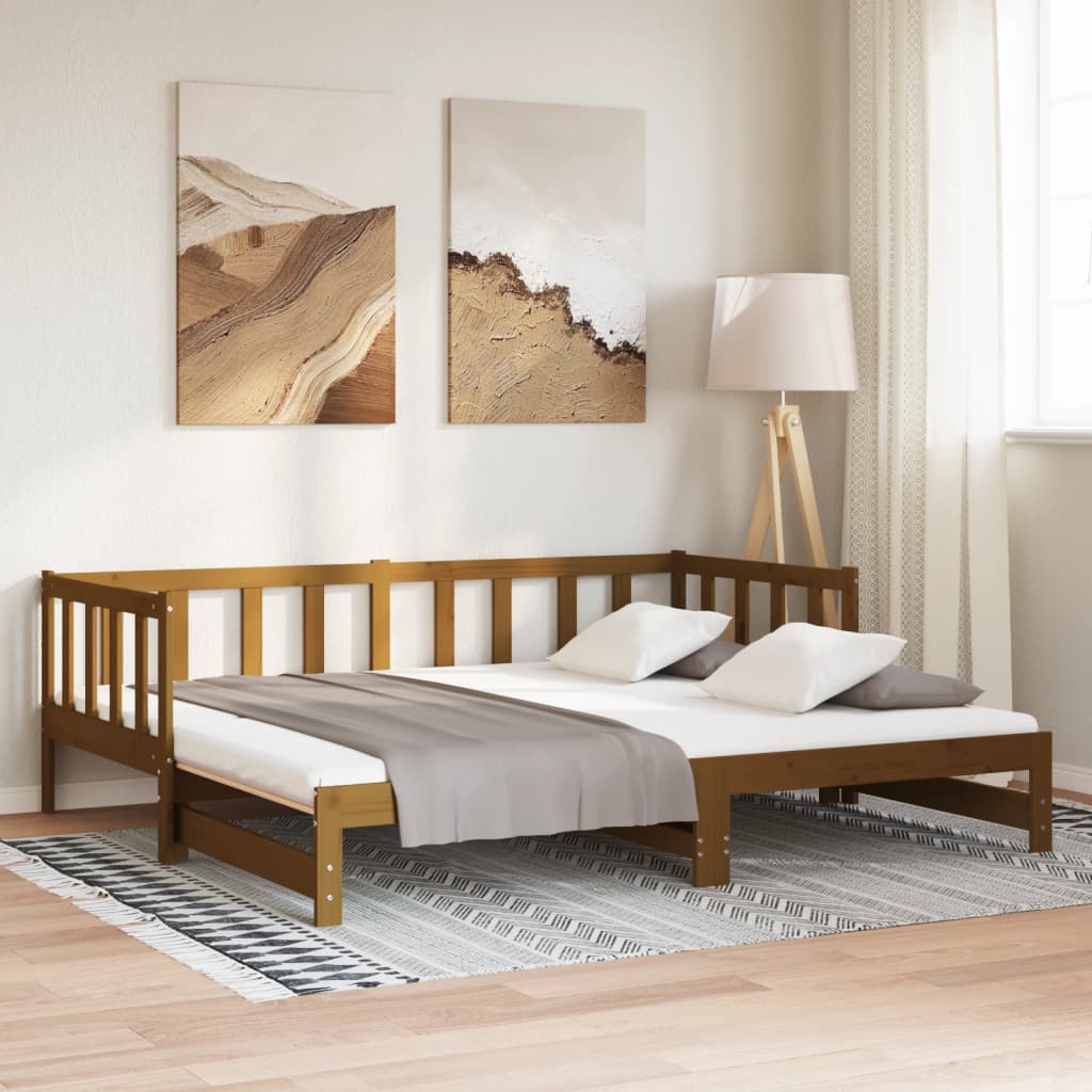 Dormeuse Estraibile Ambra 2x(90x190) cm Legno Massello di Pino