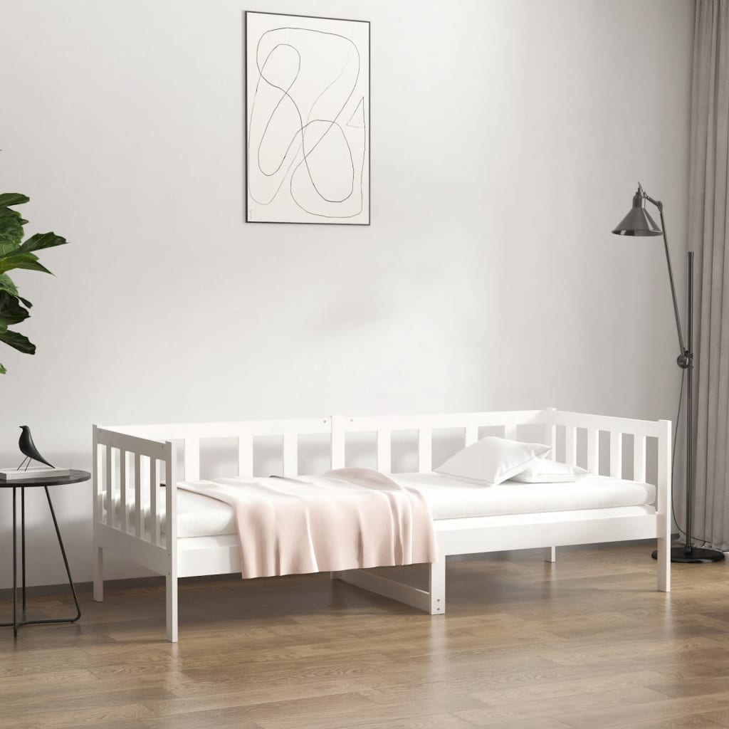 Dormeuse senza Materasso Bianca 80x200 cm Legno Massello Pino