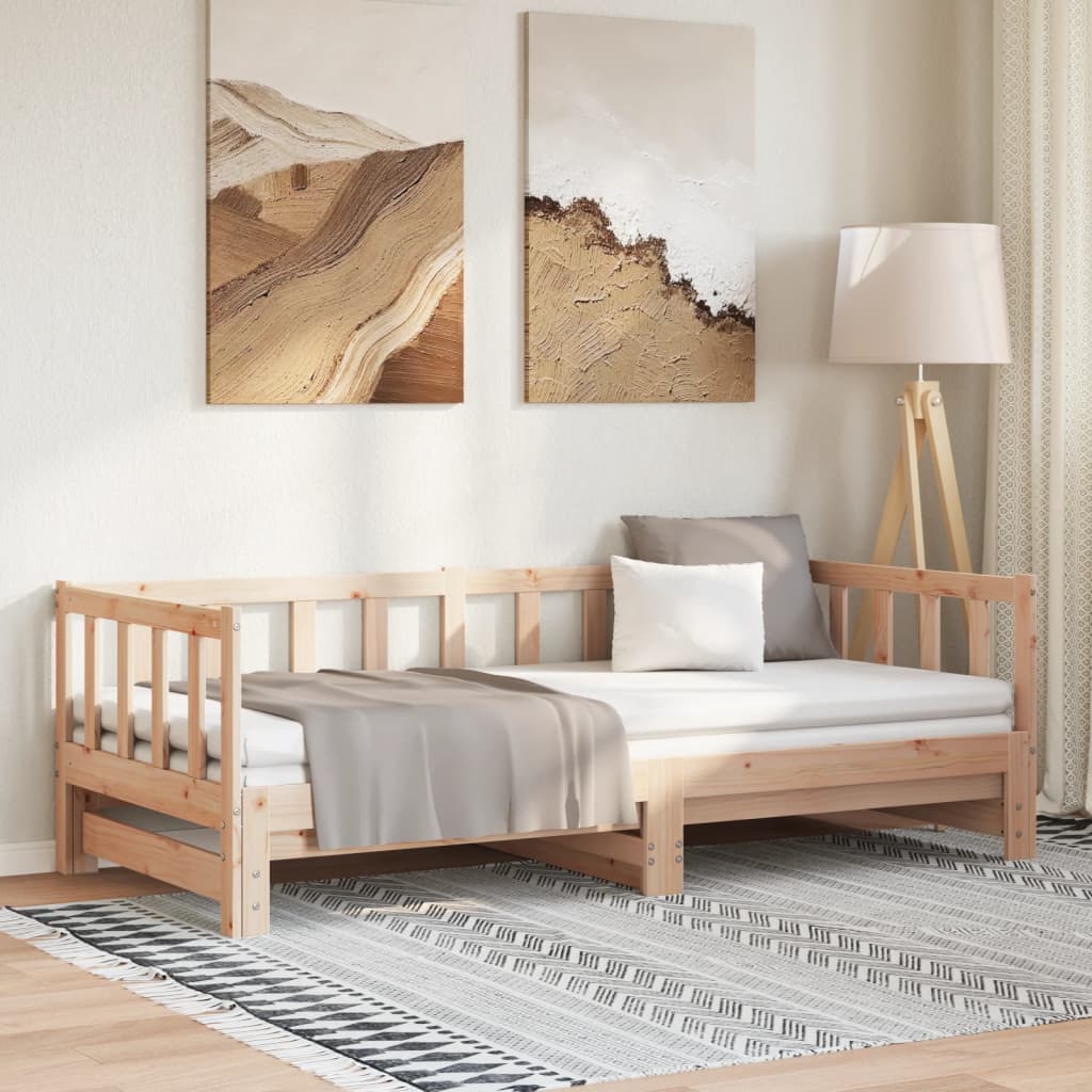Dormeuse Estraibile 2x(80x200) cm in Legno Massello di Pino