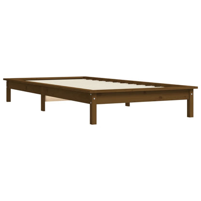 Giroletto senza Materasso Marrone Ambra Single Legno Massello