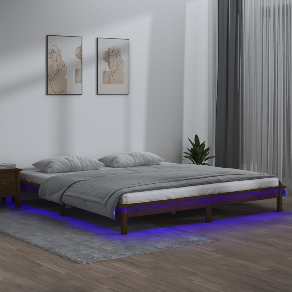 Giroletto con LED senza Materasso Ambra 120x200 Legno Massello
