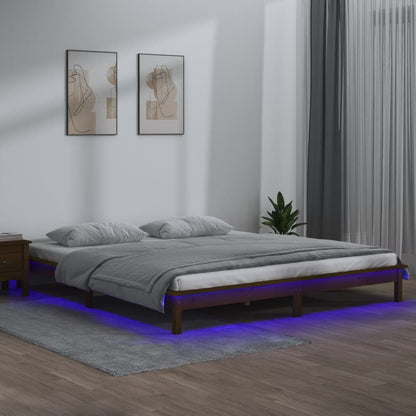 Giroletto con LED senza Materasso Ambra 200x200 Legno Massello