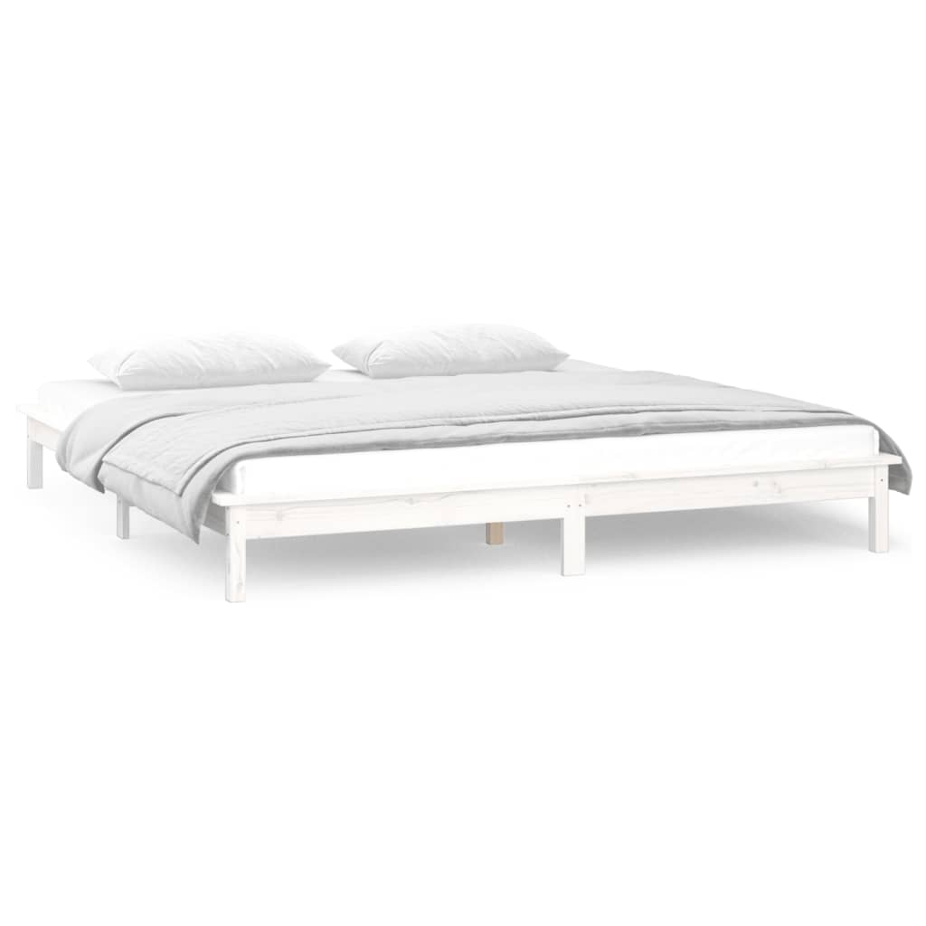 Giroletto LED Bianco 135x190 cm Double in Legno Massello