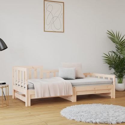 Dormeuse Estraibile 2x(80x200) cm in Legno Massello di Pino
